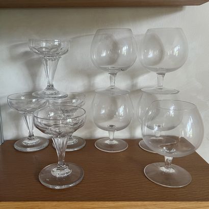 Lot: five balloon-shaped crystal shot glasses;...