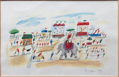 Rebecca GIBBON (b. 1968): THE ZOO. Watercolor,...