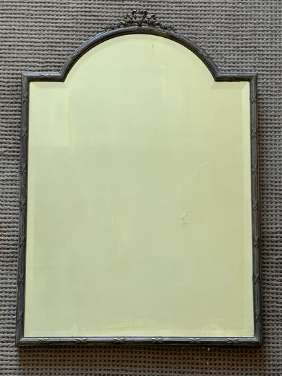 Table mirror, silver-plated metal frame decorated...