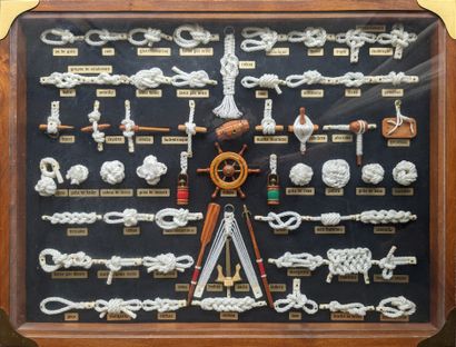 Mahogany frame with brass spandrels containing...
