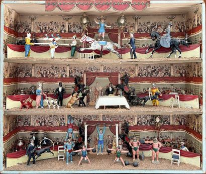 C.B.G. MIGNOT. Diorama with three superimposed...