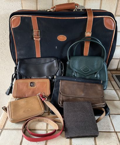 Small set of five leather handbags and clutches...