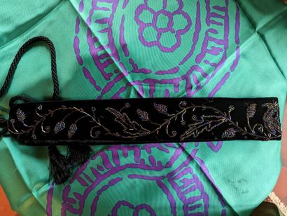 LANVIN. Two square silk scarves: one with...
