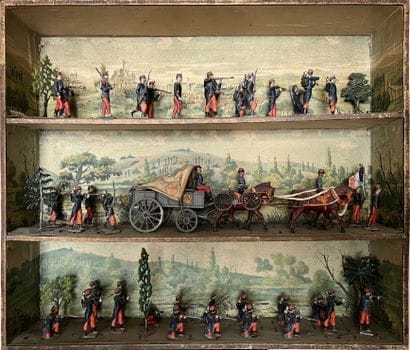 C.B.G. MIGNOT. Three-register diorama box...