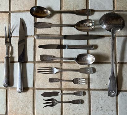 Part of a silver-plated cutlery set with...