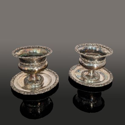Pair of silver (925) baluster-shaped cups...