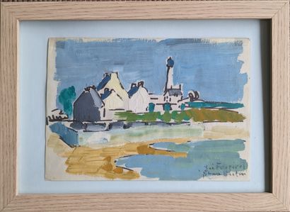 Joe FOUGERES (born 1932): PHARE BRETON. Gouache...