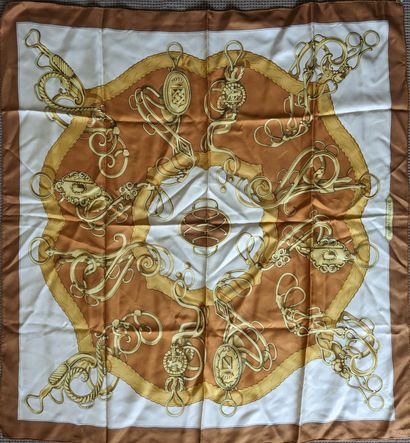 HERMES Paris - GUILLEMOT. Printed silk square,...