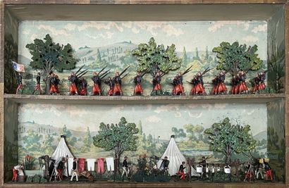 C.B.G. MIGNOT. Two register diorama box,...
