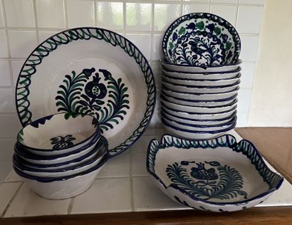 White enameled earthenware dinner service...