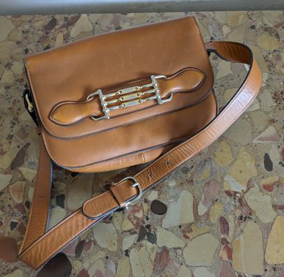 CELINE. Shoulder bag in tan leather, the...