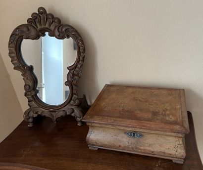 Table mirror decorated with wavelets and...