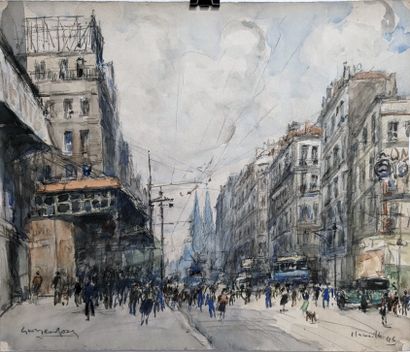 Georges ROSE (1895-1951): MARSEILLE, LA CANNEBIERE....