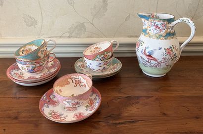 Minton porcelain: jug, six cups and sauc...