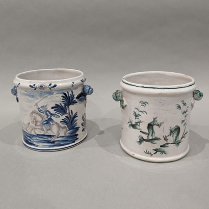 Two earthenware rafraichissoirs, one with...