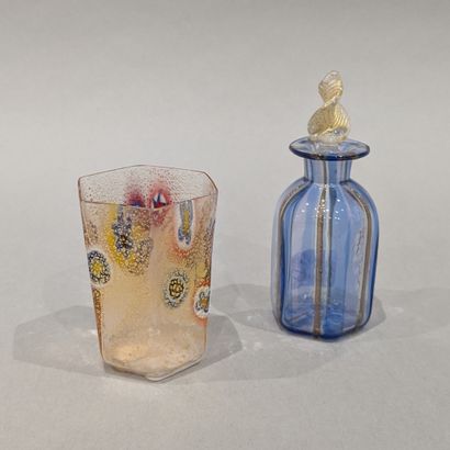 Set in Venetian glass: nine candy-shaped...