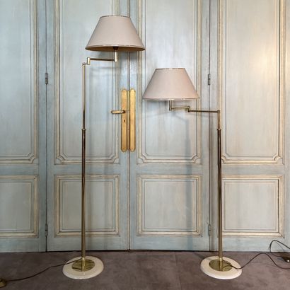 Paire de lampadaires de lecture en métal...