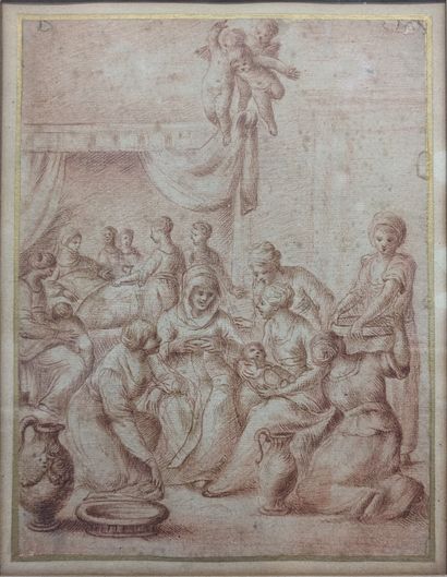 Ecole ITALIENNE : NAISSANCE DE LA VIERGE....