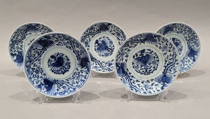 China, 20th century. Suite of five porcelain...