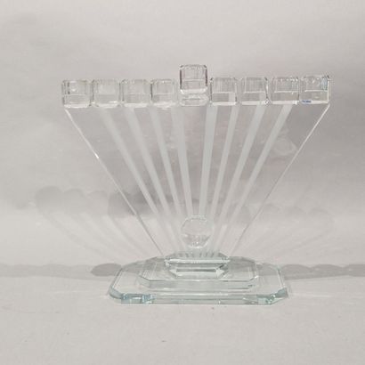 Large glass or crystal candlestick with nine...