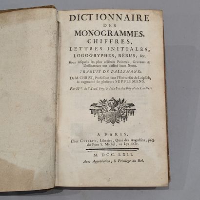 Christ, Johann Friderich (1700-1756). Dictionnaire...