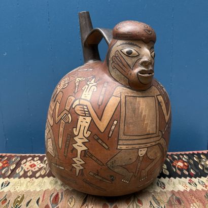 Pre-Columbian art. Large terracotta vessel...