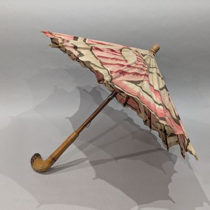 Small Tom Pouce umbrella with carved wooden...