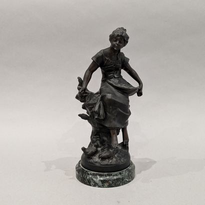 D'après F. MOREAU. Jeune paysanne et ses...