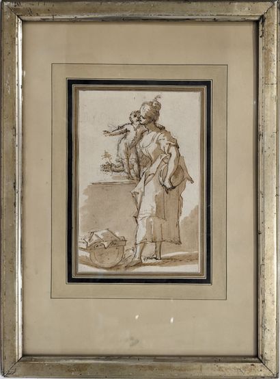 Ecole ITALIENNE du XVIIIe siècle : FEMME...