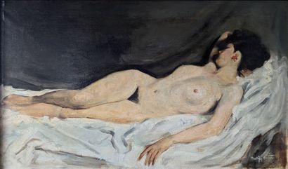 Max AGOSTINI (1914-1999): ODALISQUE. Oil...