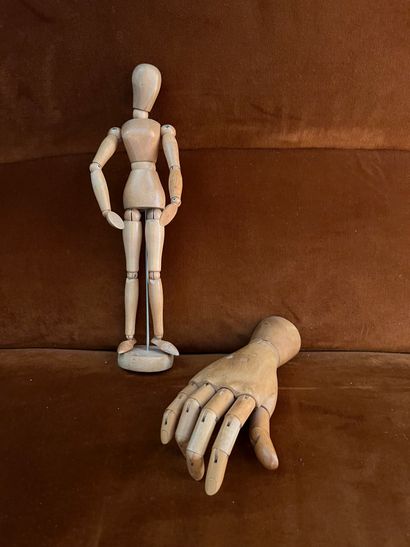 Articulated mannequin and painter's hand...