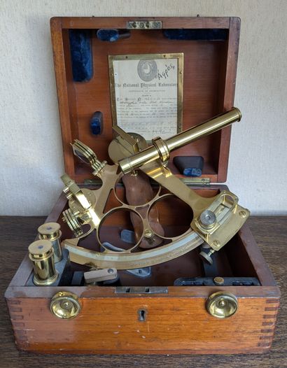 H. Hughes & Sons Ltd. London. Brass sextant....