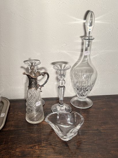 Set: - pair of Villeroy et Boch crystal torches;...