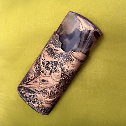 Tortoiseshell case with gilded, slightly...