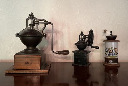 Large antique Peugeot coffee mill in cast...