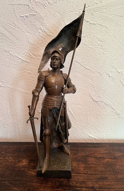 After Carlier. Statue in patinated regula...