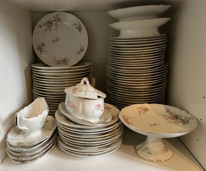Limoges. Part of a white porcelain dinner...