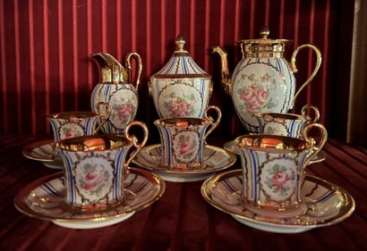 Limoges. White porcelain coffee service with...