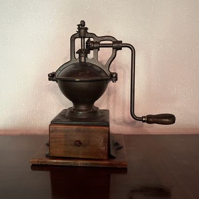 Large antique Peugeot coffee mill in cast...