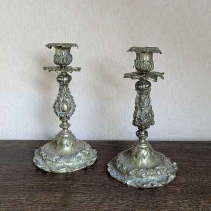Pair of single-light wall sconces, torch...