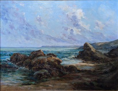 BOTHELET***: MARINE A BENERVILLE. Oil on...