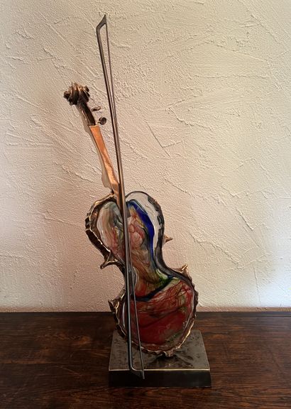 Yves LOHE (born 1947). Violin. Sculpture...