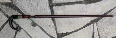 Single-shot shotgun cane, caliber 11mm. Varnished...
