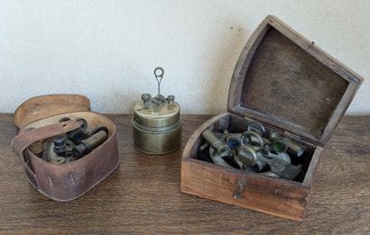 Stanley London: - round brass sextant, in...