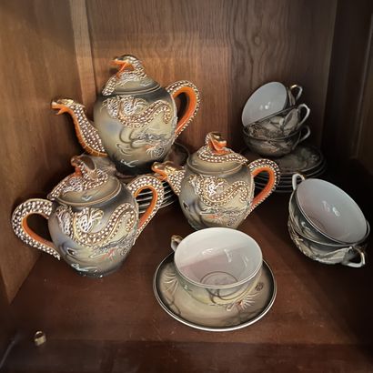 Part of a Satsuma porcelain tea and cake...