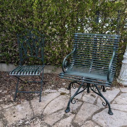 Mobilier de jardin en bois et/ou métal laqué...