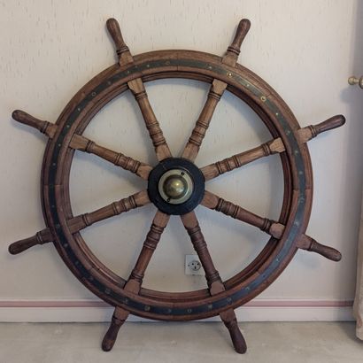 Barre de bateau en bois naturel. D. 116 ...