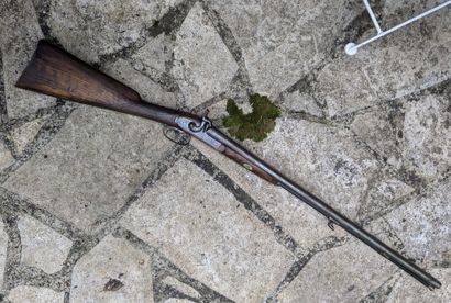 Fusil de chasse à percussion, deux coups....