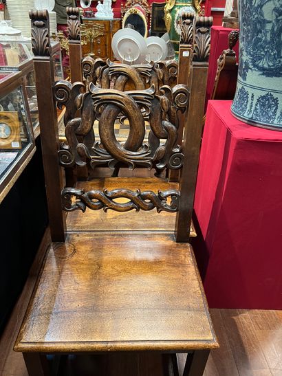 Paire de chaises en bois naturel, le grand...