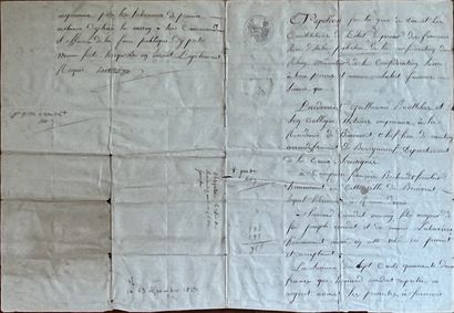 Ensemble de quinze documents notariés, actes...